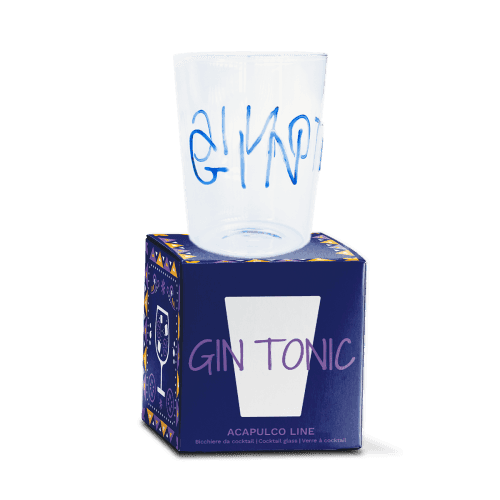 WDLIFESTYLE - Bicchiere da cocktail con scritta decorativa in vetro colorato