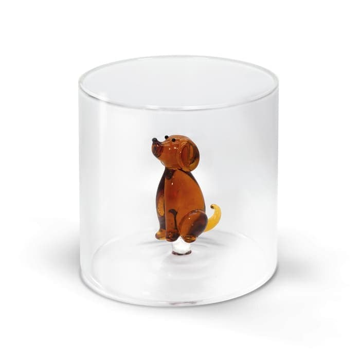 WDLIFESTYLE - Bicchiere in vetro borosilicato con soggetto in vetro colorato all'interno