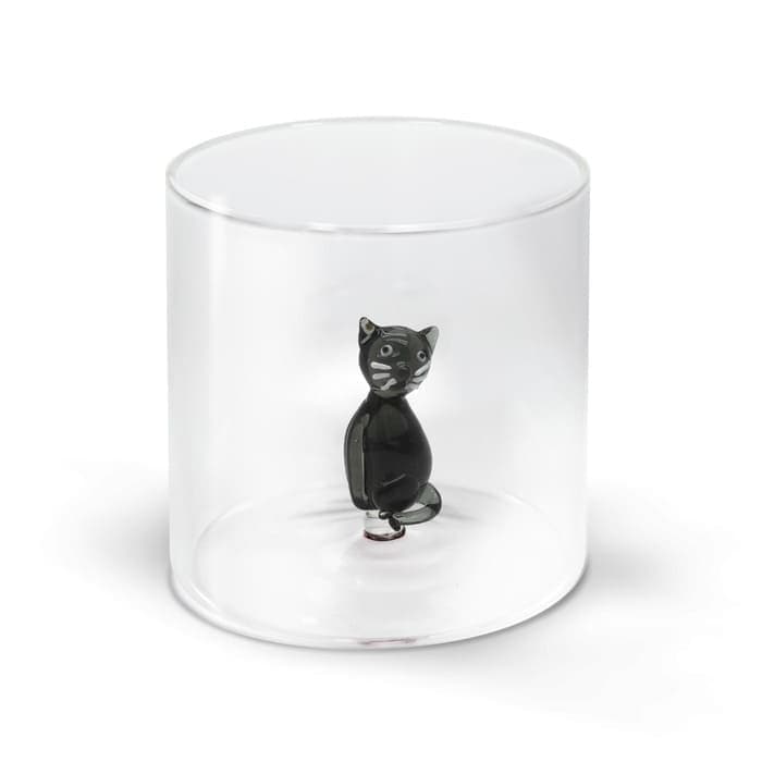 WDLIFESTYLE - Bicchiere in vetro borosilicato con soggetto in vetro colorato all'interno