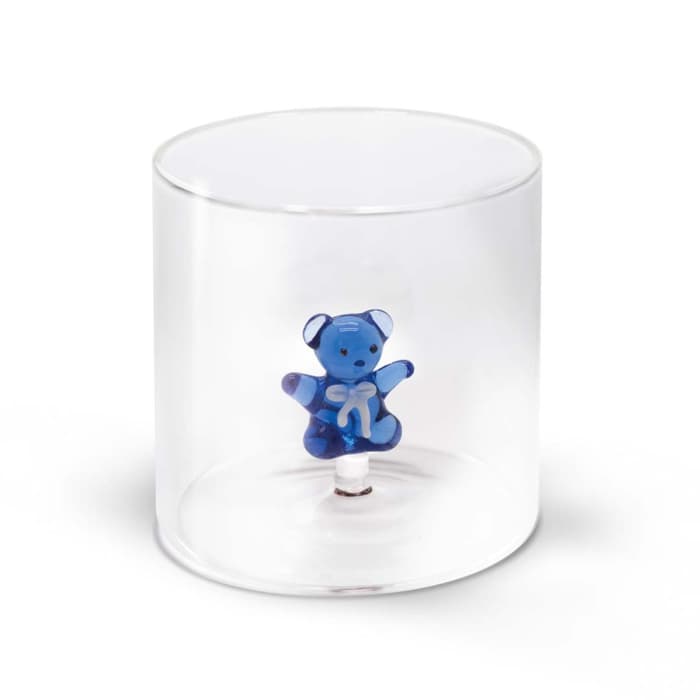WDLIFESTYLE - Bicchiere in vetro borosilicato con soggetto in vetro colorato all'interno