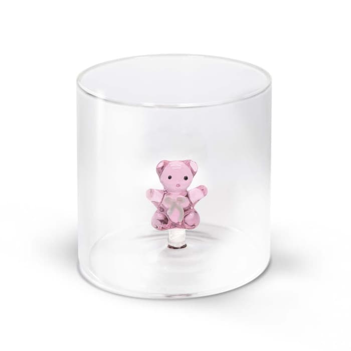 WDLIFESTYLE - Bicchiere in vetro borosilicato con soggetto in vetro colorato all'interno