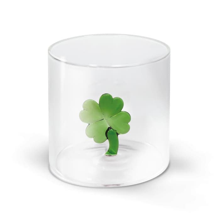 WDLIFESTYLE - Bicchiere in vetro borosilicato con soggetto in vetro colorato all'interno