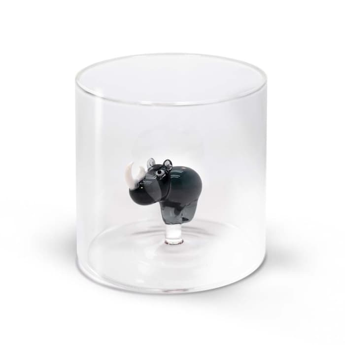 WDLIFESTYLE - Bicchiere in vetro borosilicato con soggetto in vetro colorato all'interno