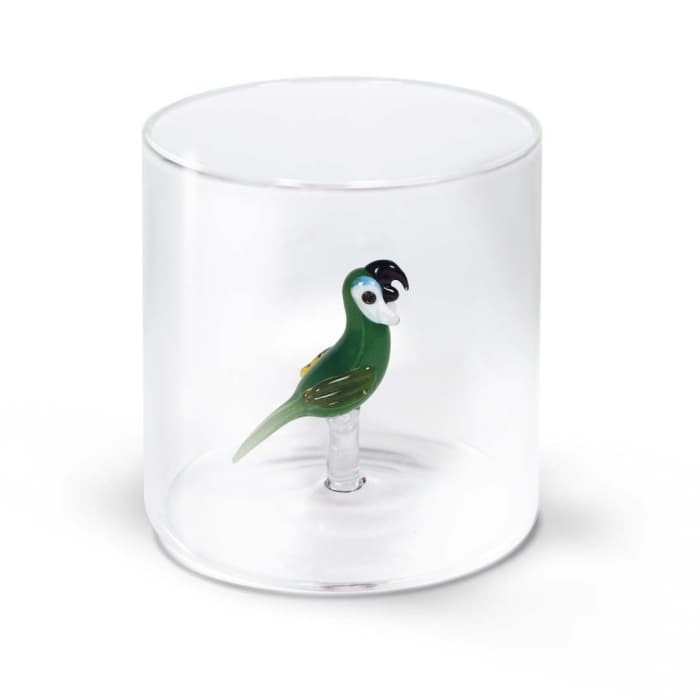 WDLIFESTYLE - Bicchiere in vetro borosilicato con soggetto in vetro colorato all'interno