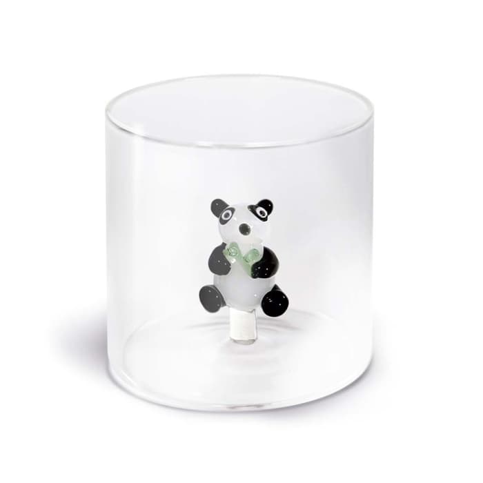 WDLIFESTYLE - Bicchiere in vetro borosilicato con soggetto in vetro colorato all'interno