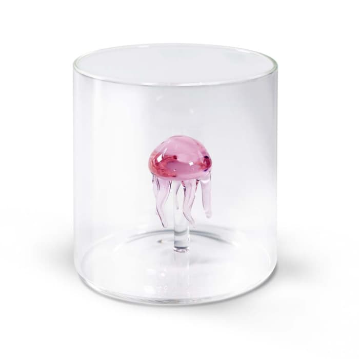 WDLIFESTYLE - Bicchiere in vetro borosilicato con soggetto in vetro colorato all'interno