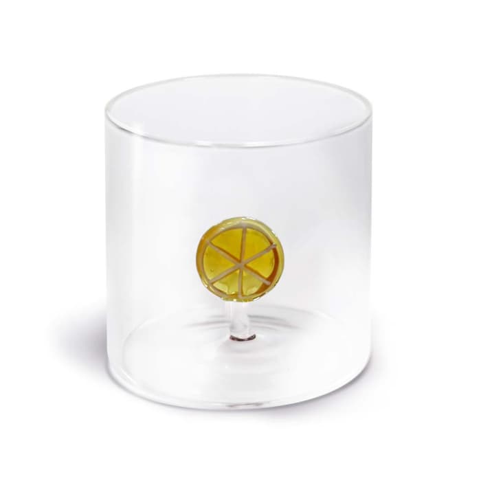 WDLIFESTYLE - Bicchiere in vetro borosilicato con soggetto in vetro colorato all'interno