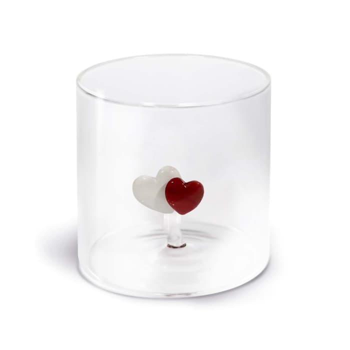 WDLIFESTYLE - Bicchiere in vetro borosilicato con soggetto in vetro colorato all'interno