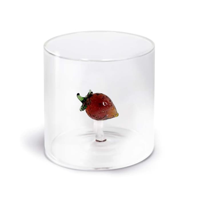 WDLIFESTYLE - Bicchiere in vetro borosilicato con soggetto in vetro colorato all'interno