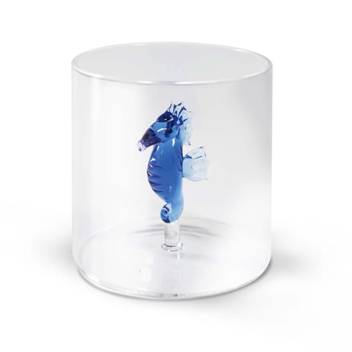 WDLIFESTYLE - Bicchiere in vetro borosilicato con soggetto in vetro colorato all'interno