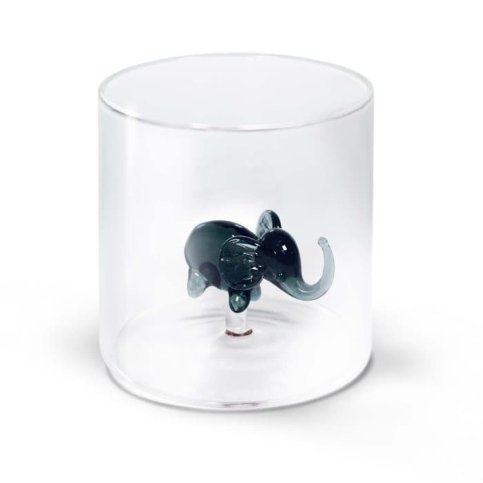 WDLIFESTYLE - Bicchiere in vetro borosilicato con soggetto in vetro colorato all'interno