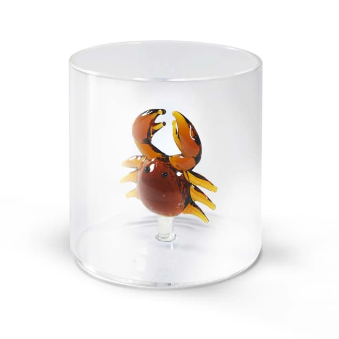 WDLIFESTYLE - Bicchiere in vetro borosilicato con soggetto in vetro colorato all'interno
