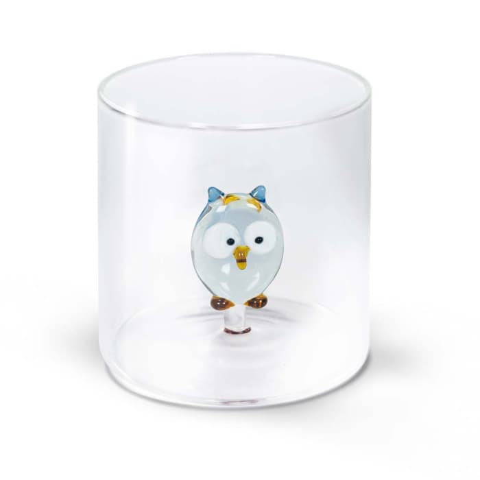 WDLIFESTYLE - Bicchiere in vetro borosilicato con soggetto in vetro colorato all'interno