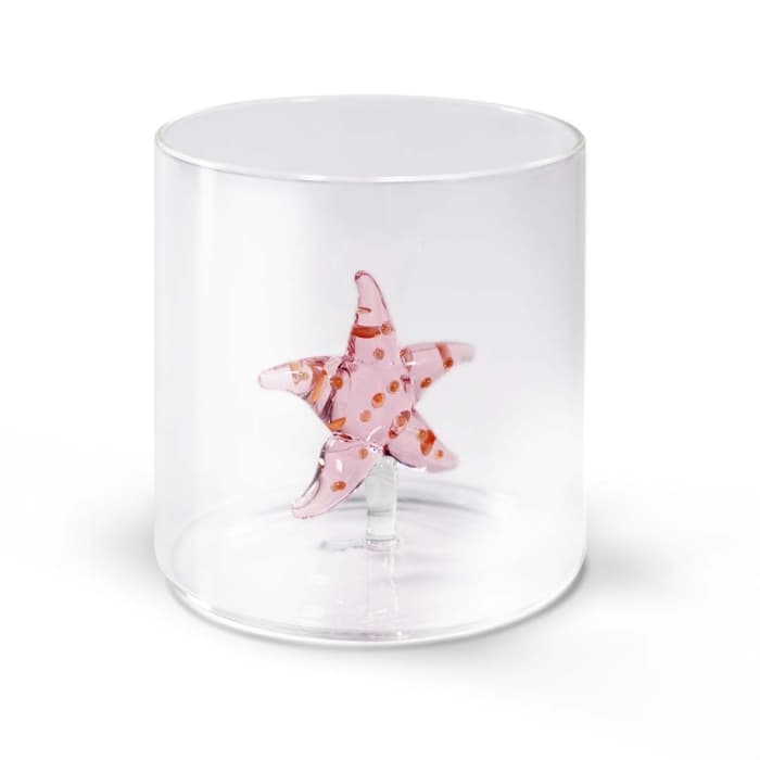 WDLIFESTYLE - Bicchiere in vetro borosilicato con soggetto in vetro colorato all'interno