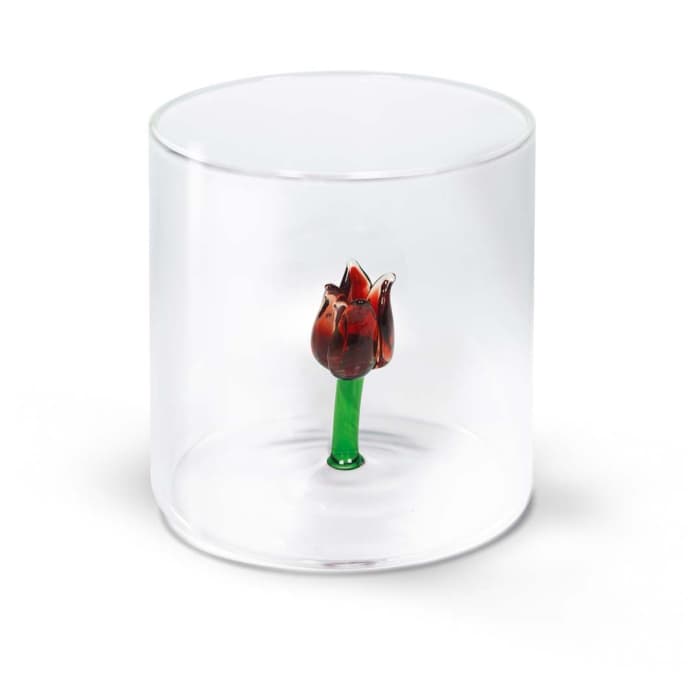 WDLIFESTYLE - Bicchiere in vetro borosilicato con soggetto in vetro colorato all'interno