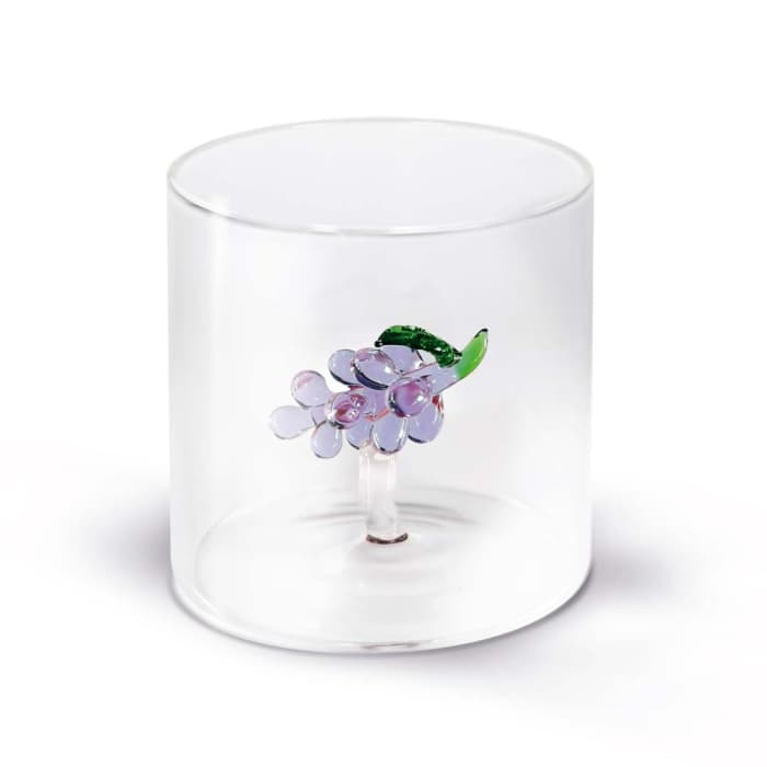 WDLIFESTYLE - Bicchiere in vetro borosilicato con soggetto in vetro colorato all'interno
