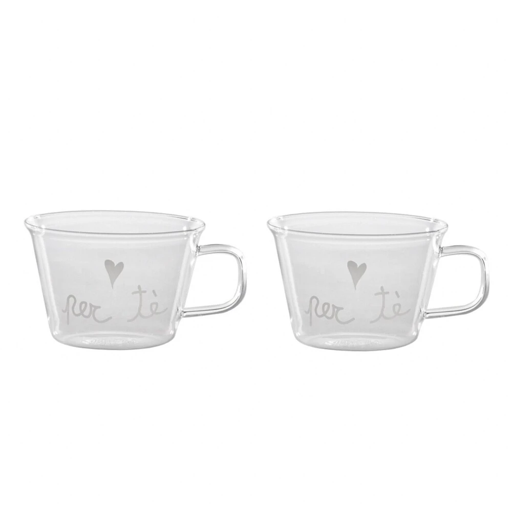 SIMPLE DAY - SET 2 TAZZE IN VETRO PER TE - 280ml