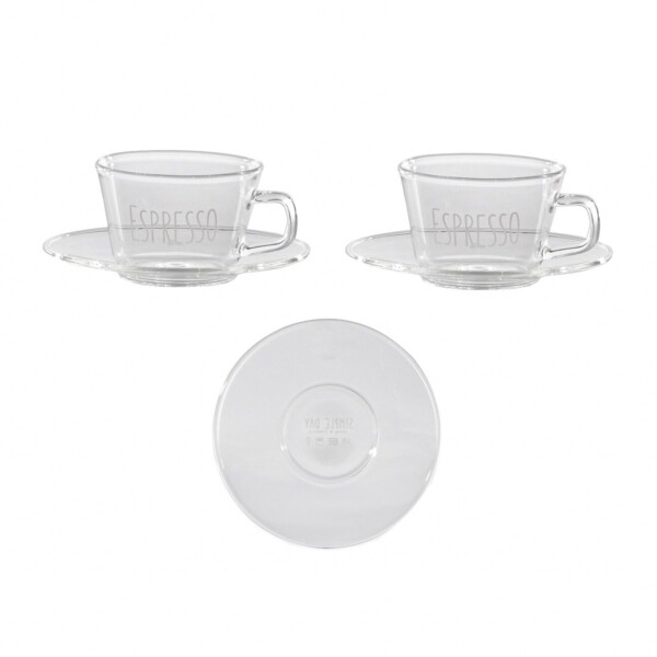 SIMPLE DAY – SET 2 TAZZE IN VETRO CAPPUCCINO A COLAZIONE 280 ml