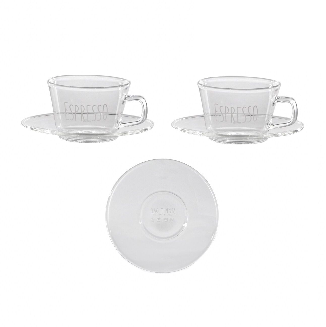 Simple day living & lifestyle set 2 tazzine con piattino in vetro