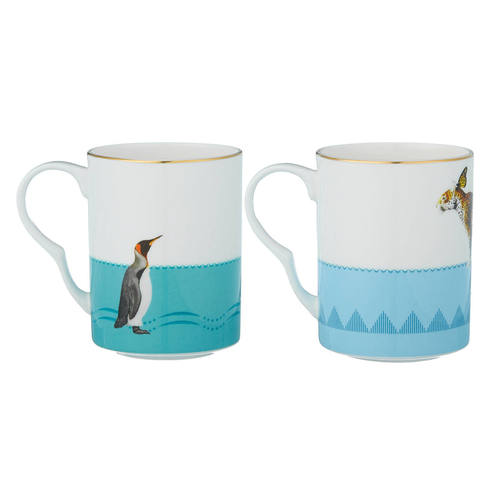 YVONNE ELLEN - SET 2 MUG CHEETHA/PENGUIN