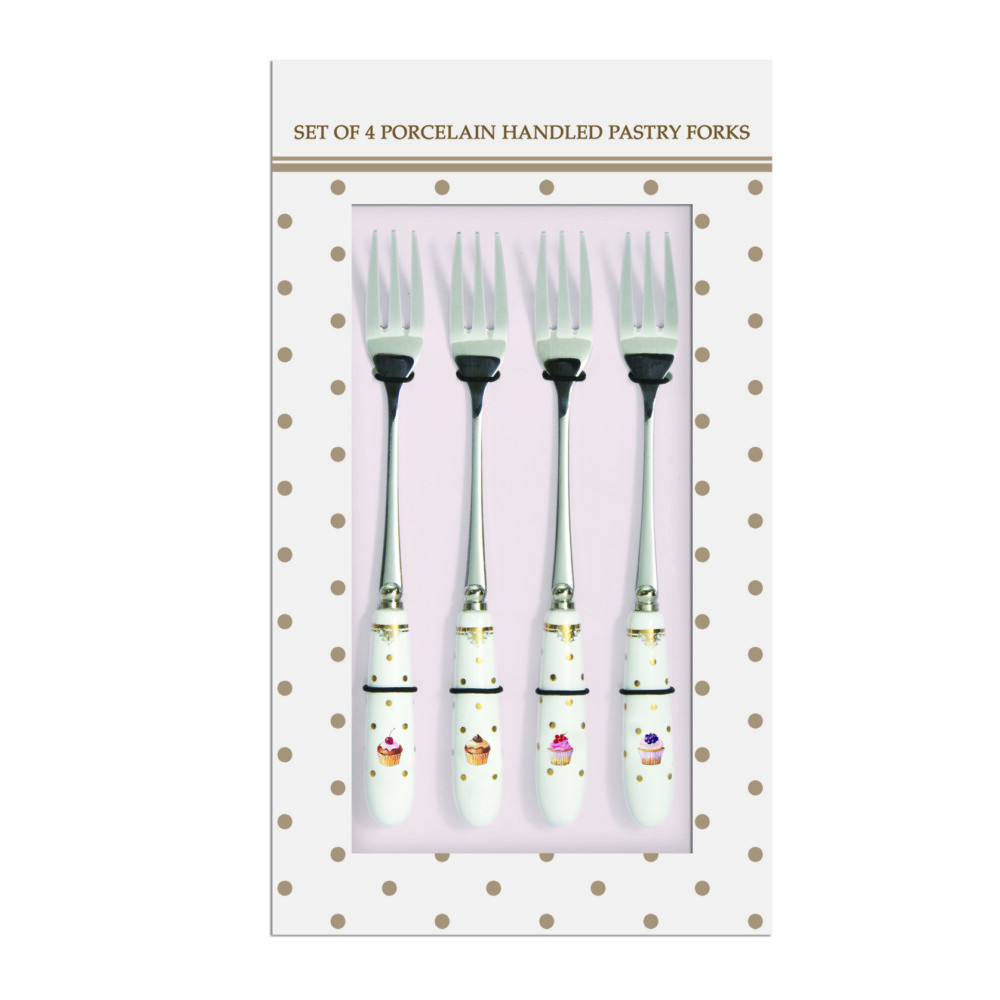 EASY LIFE - DOTS AND CUPCAKE - SET 4 FORCHETTINE