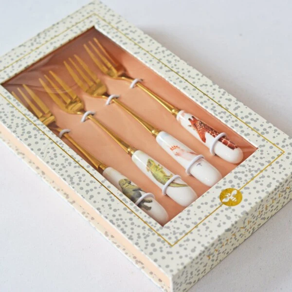YVONNE ELLEN - SET 4 FORCHETTINE DA DOLCE ANIMALS