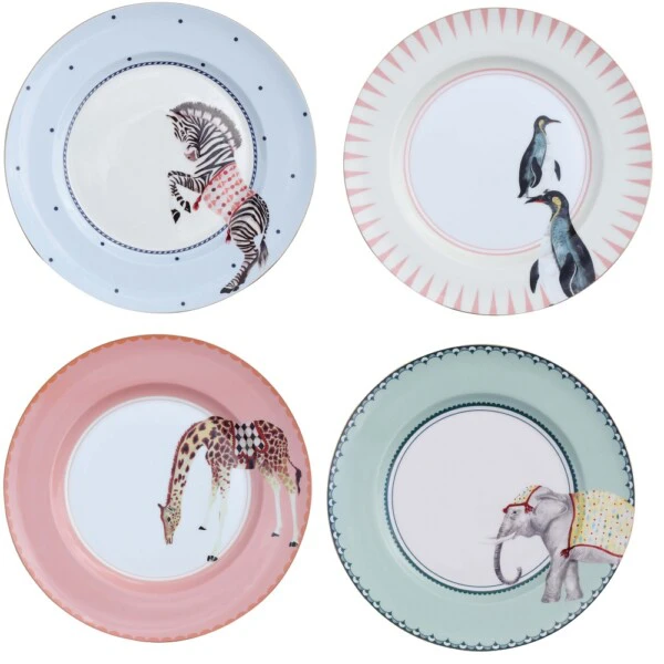 YVONNE ELLEN - SET 4 PIATTI GRANDI 27 CM - ANIMALS