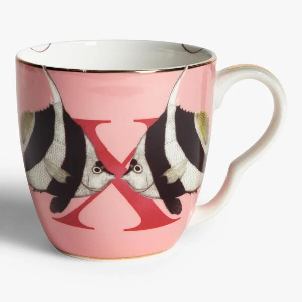 YVONNE ELLEN - TAZZA ALPHABET MUG - "X" XX FISH