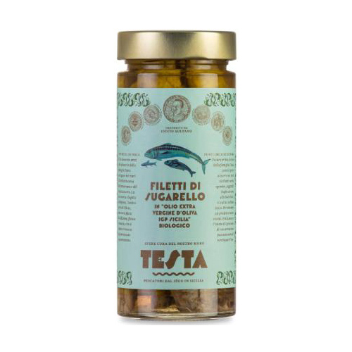 TESTA - FILETTI DI SGOMBRO IN OLIO EXTRAVERGINE D'OLIVA "SICILIA IGP" BIOLOGICO 535g