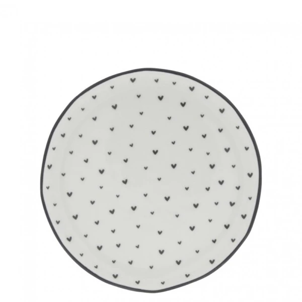 BASTION COLLECTION - PIATTO DESSERT LITTLE HEARTS IN BLACK