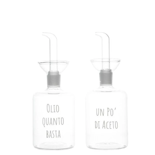 SIMPLE DAY – SET 2 BOTTIGLIE OLIO QB E UN PO' DI ACETO – 250ml