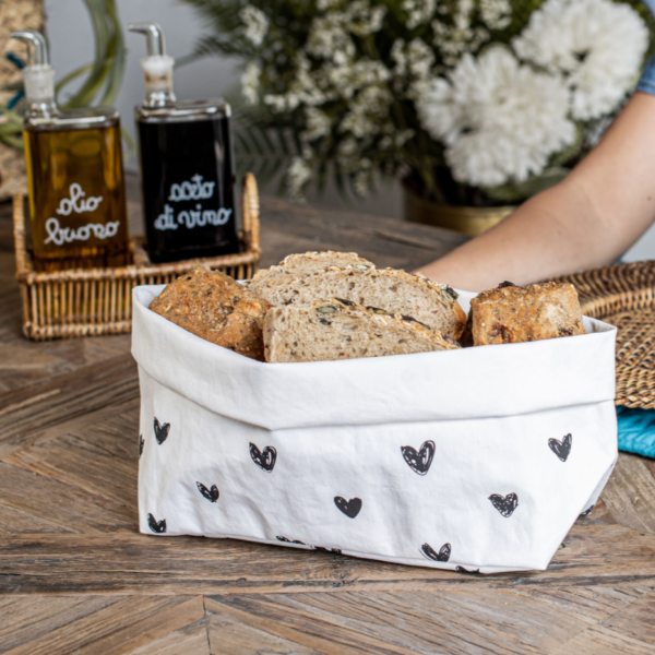 SIMPLE DAY - CONTENITORE 15x15 NERO TAPPEZZERIA CUORI