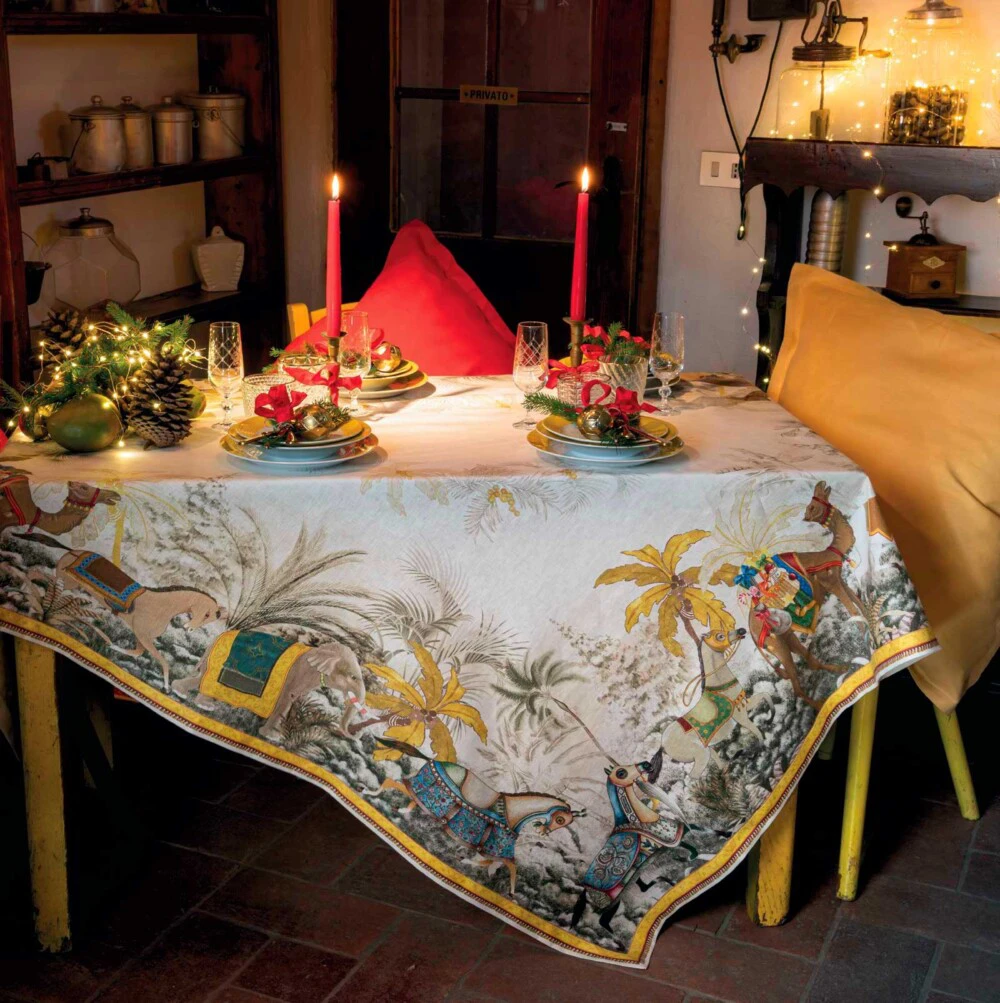 TESSITURA TOSCANA - EXOTIC CHRISTMAS TOVAGLIA 170x170cm