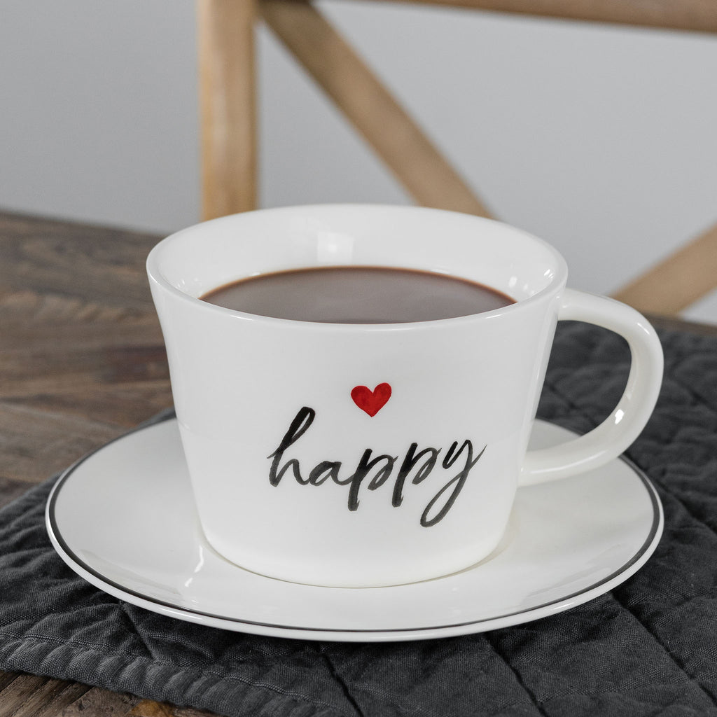 Set 2 tazze colazione Happy 480ml