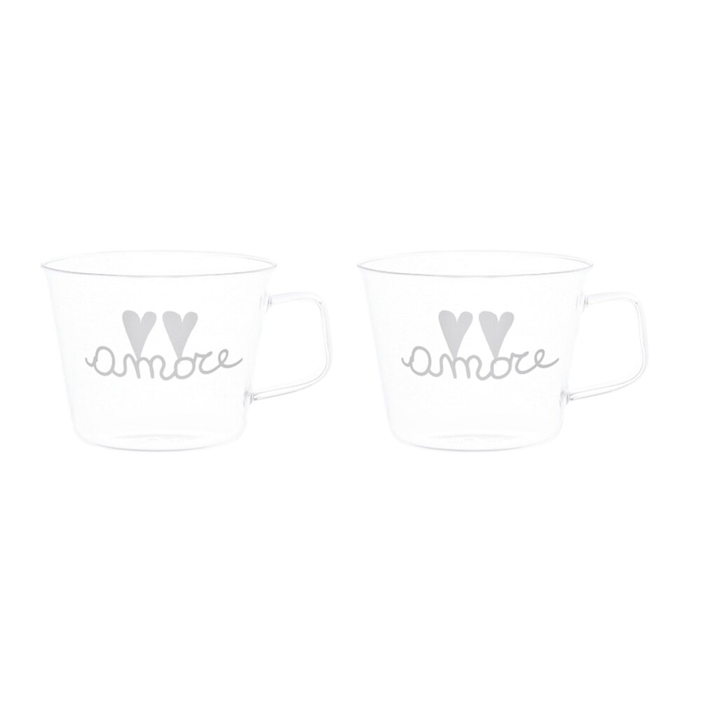 SIMPLE DAY – SET 2 TAZZE IN VETRO 480ml AMORE