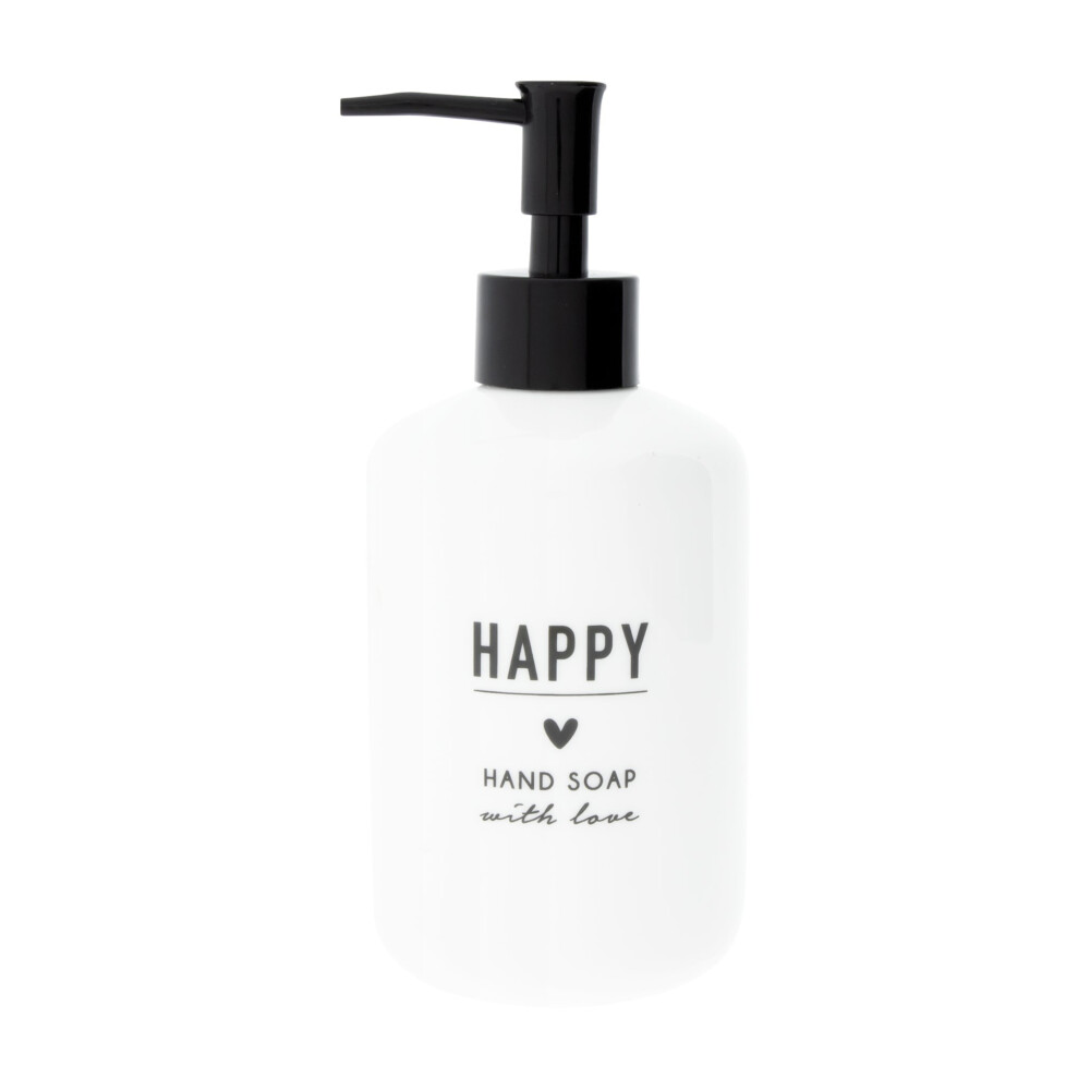 BASTION COLLECTION - DISPENSER BIANCO CON DECORO NERO "HAPPY"