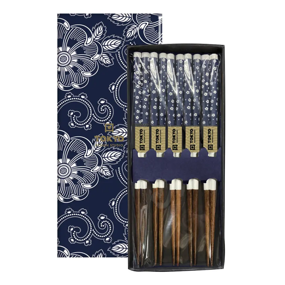TOKYO DESIGN - CHOPSTICK GIFT SET x5 – BLUE FLOWERS