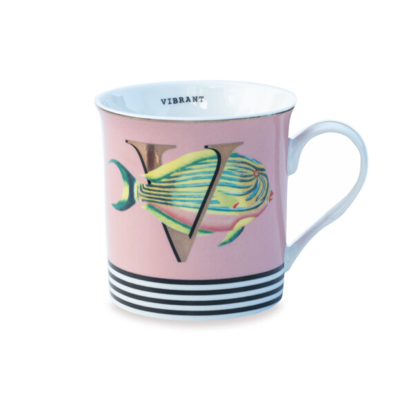 YVONNE ELLEN - THE GOLD EDITION ALPHABET MUG - V