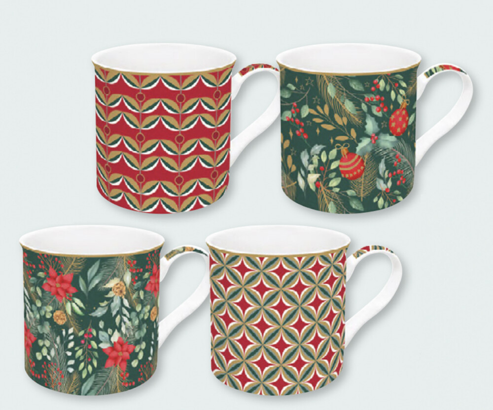 EASY LIFE - CHRISTAMAS JOY - SET 4PZ EXPRESS CUP CON PIATTINO