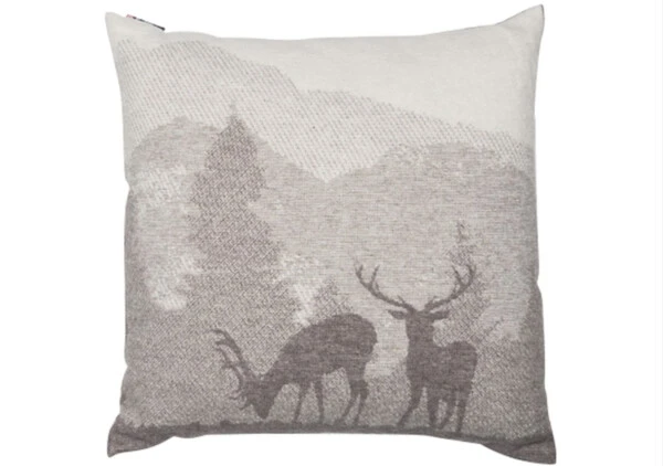 DAVID FUSSENEGGER - CUSHION COVER SILVRETTA 'LANDSCAPES/STAGS' BROWN