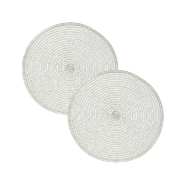 WALTON - SET 2 PZ TOVAGLIETTE CON INTRECCIO SILVER 35