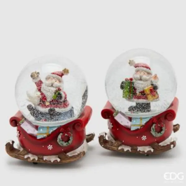 EDG - SFERA ACQUA BABBO NATALE CARILLON CON BASE SLITTA