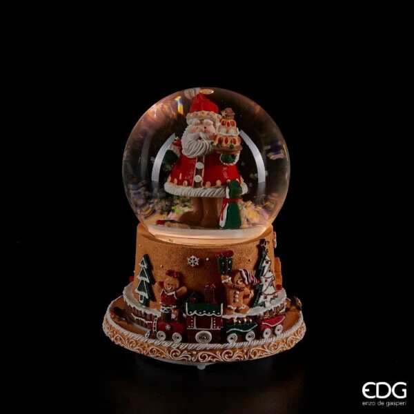 EDG - SFERA ACQUA BABBO NATALE + TRENO CON LED