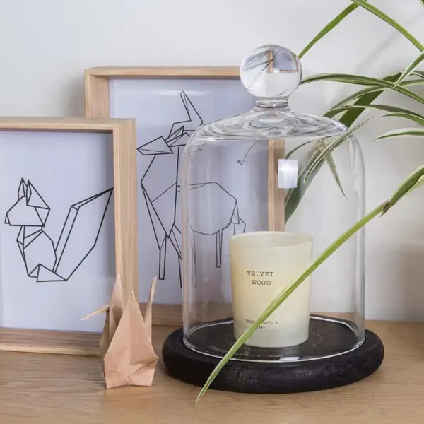 CERERIA MOLLA - Campana olfattiva in vetro con base di legno