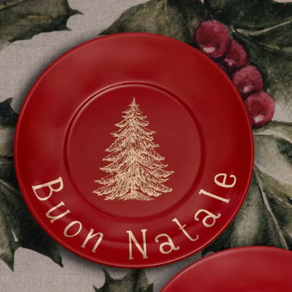SIMPLE DAY - SET 2 PIATTI ROSSI BUON NATALE