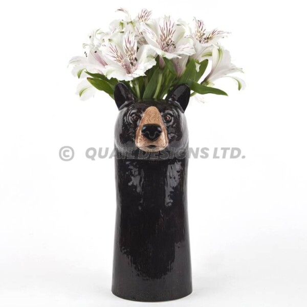 QUAIL CERAMICHE - Vaso per fiori Black Bear - Grande