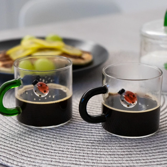 WDLIFESTYLE - Set 2 Tazzine da caffè con decoro - immagine 2