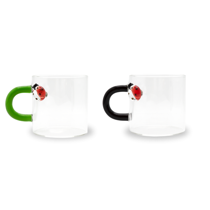 WDLIFESTYLE - Set 2 Tazzine da caffè con decoro