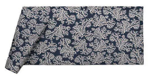 PODEVACHE - Telo mare blu con decoro bianco