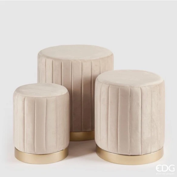 EDG - POUF ROTONDO CON RIGHE (3 Misure)